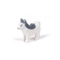 Small particle snowdog husky dog collage toy