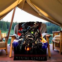 1PC Mortal Kombat Outdoor Blanket Lightweight Flannel, Soft & Warm, All-Season, Outdoor, Camping, Living Room, Office,  L1106022 80x120cm