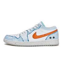 Jordan Air Jordan 1 811 Manufacturing, Olaf Low top Vintage Basketball Shoes Men's White Blue Orange HJ5999-400(Team80-) 44.5