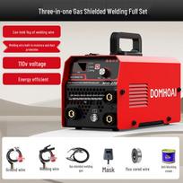 110V Gasless MIG/MAG Welder: Universal Three-in-One Welder for Manual Gas Shielded Welding, Complete Set for Home Use