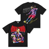 Ronaldinho 100% medvilnės vyriški futbolo marškinėliai Barselonos marškinėliai Atminimo marškinėliai Vasariniai Unisex Oversize trumpomis rankovėmis marškinėliai 4XL
