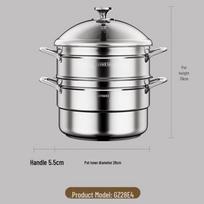 Sanhe 28cm 3-Layer Stainless Steel Steamer Pot