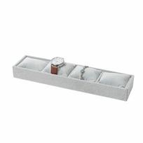 4 Slots Velvet Jewelry Organizer Bracelet Watch Display with Soft Pillow Jewelry Storage Tray Solid Color Watches Display Holder pilka