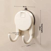 Durable No Drill Suction Cup Double Hook Wall Organizer Removable Door Back Clothes Hook Press Type Bathroom Hooks Home balta