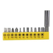 12pcs Screwdriver Bit Set Tamper Star Screwdriver Bits Conversion Extension Rod Woodworking Power Tool Quick Release Bit Holder