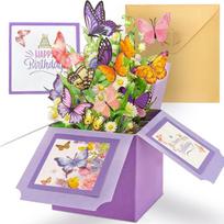 Fashion paper 3D Pops-up Bouquet Floral Box Bouquet Flower Greeting Card Gift Postcard Birthday Wedding