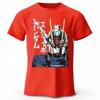 Japanese Retro Mobile Suit Gundam Pure Cotton T-shirt Unisex Daily Casual Versatile Comfortable Plus-size Short Sleeves Tees XXXL raudona