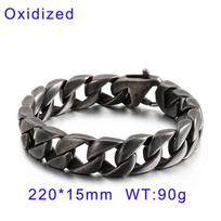 15MM Minimalist Cuban Chain Bracelet for Men Women Polished Charms Stainless Steel Necklace Trendy Jewelry Sets Gift 22cm