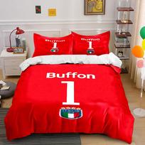 Red buffon  text, number 1 Italy crest. Bedding sets Duvet cover sets Duvet covers Pillowcases(1 * Duvet Cover 2 * Pillowcases, without duvet insert) 135x200cm