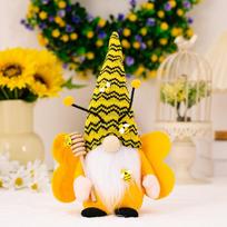 New Honey Bee Festival Plush Doll With Wings Antenna And Unique Face-free Design For Decoration Bee Male Doll