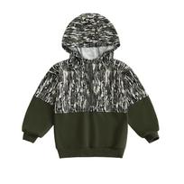 Kid Boy Hoodies Camouflage Half Zip-up Long Sleeve Hooded Sweatshirt Casual Toddler Pullover 18-24M žalia