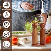 Salt & Pepper Grinder Salt Pepper Grinder Mill Manual Wooden Adjustable Kitchen Tools For Table Setting Camping Picnic Dining China Mainland