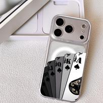 Cool Design Playing Cards Phone Case For iPhone 17 16 15 14 13 12 Pro Max Plus With Magnetic Crystal Clear Case Wireless Charge iPhone 12