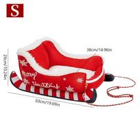 Cozy Christmas Sleigh Pet Bed Non-Slip Bottom Washable Pet Warm Sofa Removable Cat Dog Nest Cat Dog