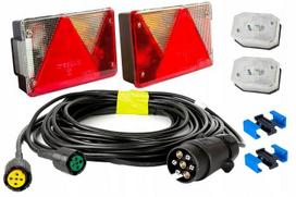 Zestaw Lampy Tylne + Obrysowe Aspöck Wiązka Mantes 4,5M 7-Pin Szybkozłączki