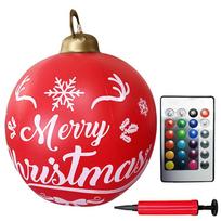 60cm Giant Inflatable Christmas Balls PVC Giant Big Large Balls With Light Xmas Tree Decorations Outdoor Holiday Yard Lawn Balls 60cm
