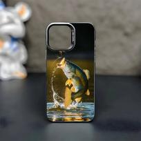 Carp Fishing Fish  Phone Case For iPhone17,16,15,14,13,12,11 Pro Max Blcak Colorful Silver Plated Inside Cover iPhone15promax