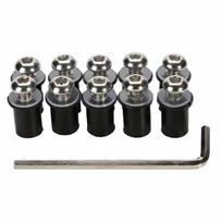 Aluminum Universal 10PCS M5 x 16mm Motorcycle Windshield Bolt Windscreen Screws Nut Fastener For Suzuki Kawasaki Yamaha Ducati
