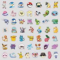 50 lakštų Japonų Anime Pokémon Piešinių Lipdukų, Vandens Puodeliui, Bagažui, Vandeniui Atsparūs Dekoratyviniai Lipdukai, Kūrybiški Anime Lipdukai
