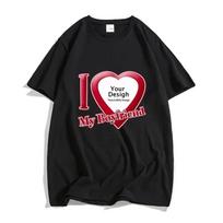 Pasidaryk pats Aš Myliu Savo Merginą Vaikiną T-shirt Vyrams Moterims Individualus Nuotraukos Trumpomis Rankovėmis Marškinėliai Viršutiniai Drabužiai Pritaikyti T-shirt XS juoda