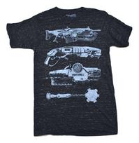 Gears Of War Vyriški Melėnai Juodi Ginklų Marškiniai Nauji Vidutinio Dydžio 2XL
