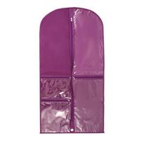 Kids Short Dress Bag with Multiple Pockets Breathable Fabric Garment Sleeve for Dancers Stylish Clothing Hanging Cover violetinė