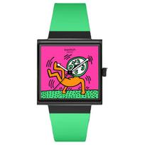SWATCH Unisex Rožinis Laikrodis SO34Z102 SO34Z102 Pink Watch Dial