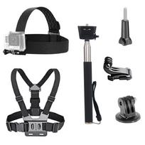 Accessories Bundle Kit Head Strap Chest Harness Selfie Stick For Gopro Hero 13–2 Akaso Ek7000 Brave Action Cameras juoda