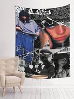 Billie Eilish Gobeleno Sienos Dekoras Namų Dekoras Kambario Dekoras Sienų Dekoras Sienos Menas Vėliavos R 74x94cm(29x37in)