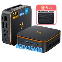 Huidun H50 Mini PC AMD Ryzen 3300U 16GB 512GB SSD Windows 11Pro MINI Kompiuteris HDMI 8+256 Bluetooth keyboard juoda