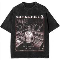Men's Retro Gaming Player T-shirt Casual Loose Oversized Washed T-shirt Summer New Unisex M