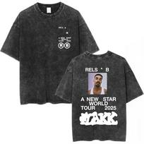 Rappe Rels B A New Star World Tour  Washed Tshirt Mens Women Clothing Hip Hop Tshirts Cotton Harajuku T Shirts Streetwear S