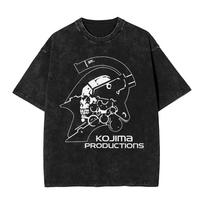 Death Stranding Kojima Game Printed T Shirts Vintage Hip Hop Washed TShirt Cotton Oversize Short Sleeve Tees Men Women Clothing S