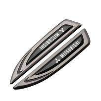 2Pcs Metal Car Side Fender Bumper Strip Protective Sticker for Mitsubishi Lancer 10 Xpander Pajero Montero V73 Triton Evolution