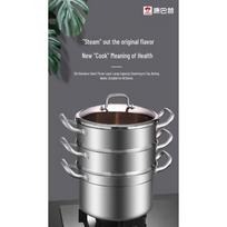 KOBACH 304 Stainless Steel 3-Layer Steamer Pot, 28cm