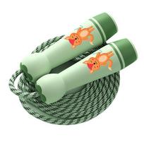 Fillet Design Child Jumping Rope Adjustable Kids Jump Rope Women Men Skipping Ropes  Sport Fitness Green-Cotton Rope