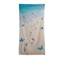 Microfiber Quick Dry Beach Towel 140x70cm Lightweight Absorbent Sand Resistant Soft Fabric for Outdoor Travel Pool Gym One Size