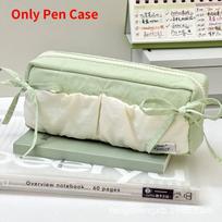 Style Cloud Toast Pen Bag With Nylon Fabric And Butterfly Ribbon Design For Girls žalia