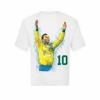 Pelé World Cup Football Print Men's Short-sleeved T-shirt, Men's and Women's Matching Round Neck, Stylish and Simple 4XL