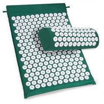 Premium Spa Quality Cotton Sponge Acupressure Massage Mat And Pillow Set For Home Use Green
