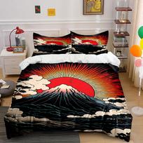 Mount Fuji, sun, clouds Bedding sets Duvet cover sets Duvet covers Pillowcases(1 * Duvet Cover 2 * Pillowcases, without duvet insert) 135x200cm