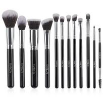 Hot-selling 12 brown PU bags, makeup brush sets, soft loose powder, foundation brush, eyeshadow brush, beauty tools