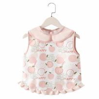 Soft Children's Sleeveless Apron Waterproof Baby Eating Bib Easy Clean Baby's Meal Bib  Newborn Use 90-Pink Fruit
