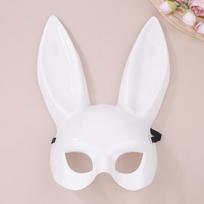 Pusės veido zuikio kaukė juoda balta Helovino kaukė Kalėdų baro maskarado vakarėlio zuikio ausų kaukės seksualių cosplay rekvizitai balta