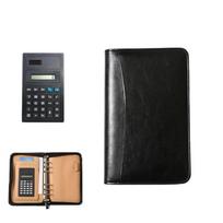 PU Leather Portfolio Binder Cover A6 Business Notebook Memo Book Work Record Book  Document Storage Black
