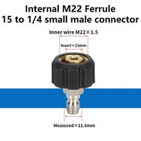 1Pcs M22-14mm/15mm to 3/8 and 1/4 Inch Pressure Washer Adapter Couplers Swivel Adjustable Spray Sprinkler Quick Connector (as the picture,16mm)