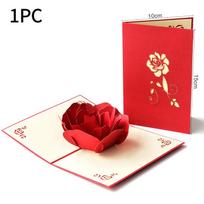 Valentine'S Pop-Up Day 3D Greeting Card Rose Card For Anniversaries Mother'S Day Weddings Women Gifts Youngsters With Envelope