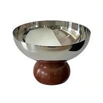 Food Grade Stainless Steel Dessert Bowl Retro Style Fruit Plate Ice Cream Cup High Footed Snack Serving Dish Fruit Yogurt