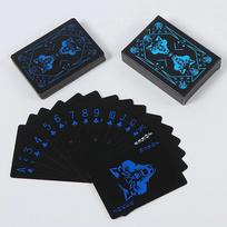 Waterproof New Plastic Playing Cards - Black And Blue Wolf Design Poker Set For Texas Hold'Em Board Games  Parties