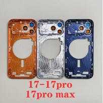 Korpusas iPhone 17 Pro Max Baterijos dangtelis+Vidurinis rėmelis+Su šoniniais mygtukais OEM Dėl iPhone 17 Pro Max Galinio dangtelio korpuso 17 pro juoda